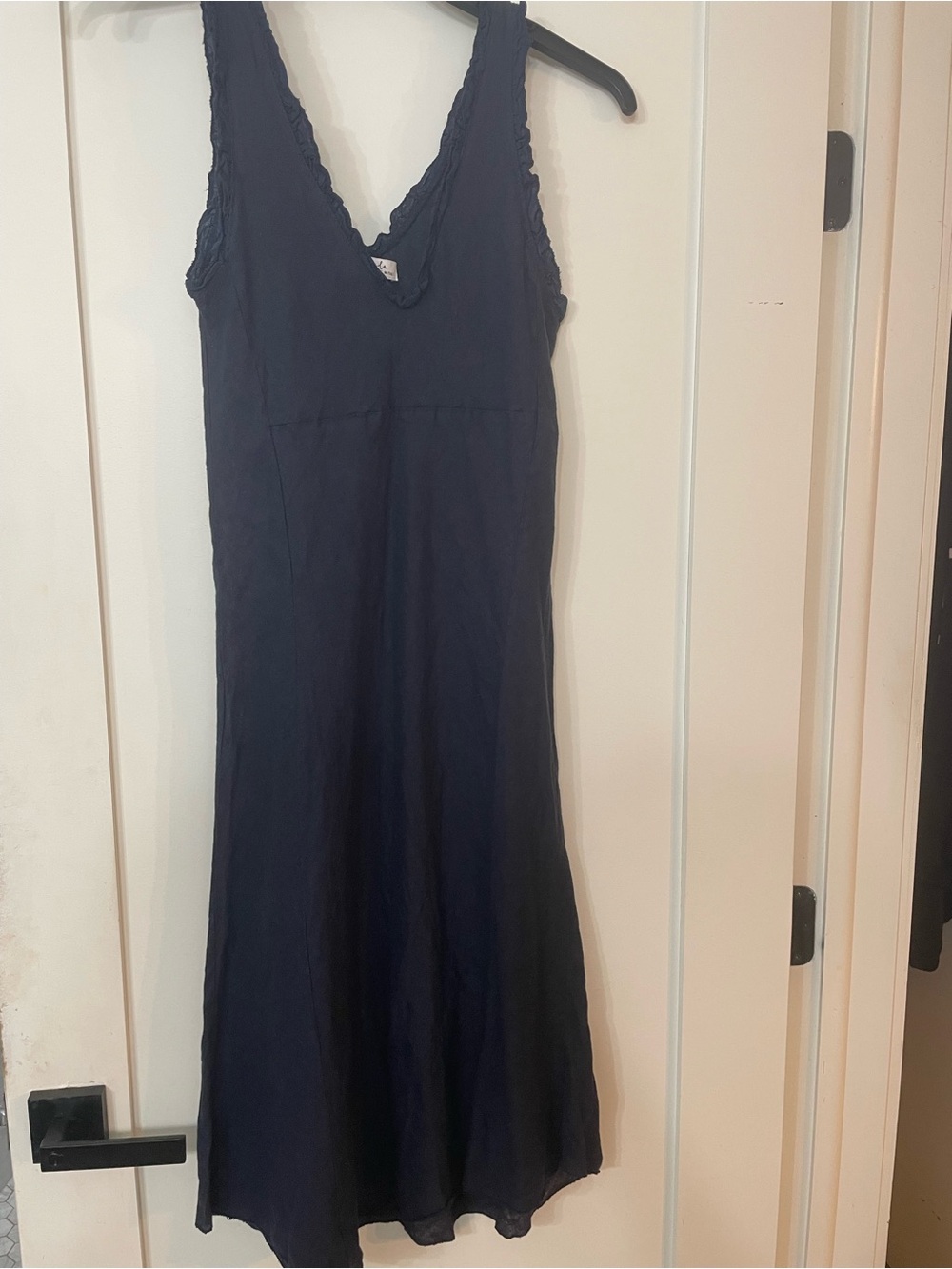 Gigi Moda Navy Sleeveless V-Neck Midi Dress